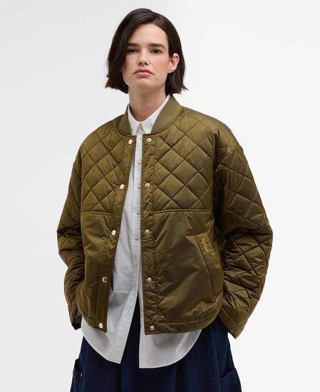 Steppjacke Wetherby Golden Olive/Ancient Tartan