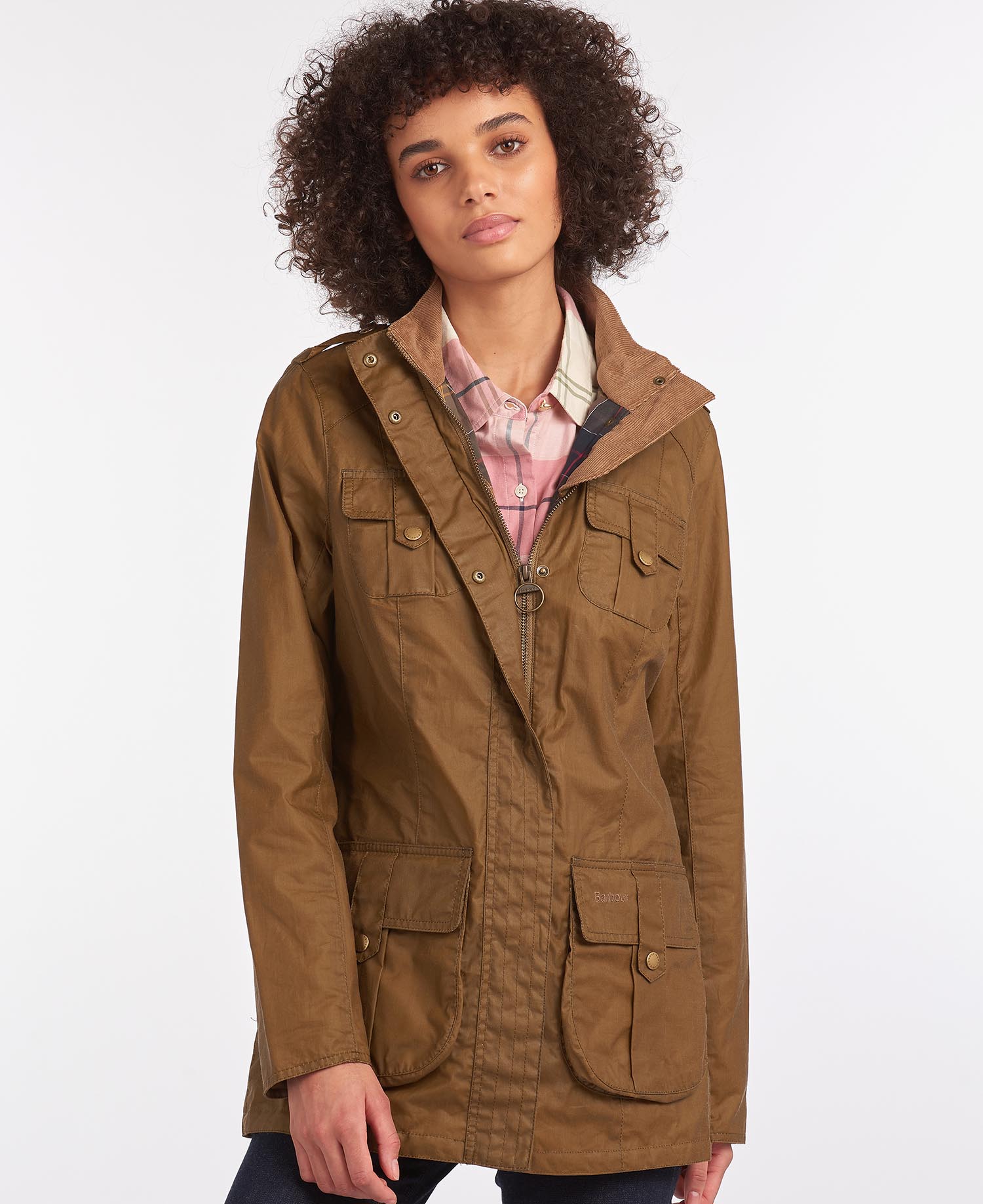 Barbour Lightweight Defence Waxed Cotton Jacket in Beige | Barbour