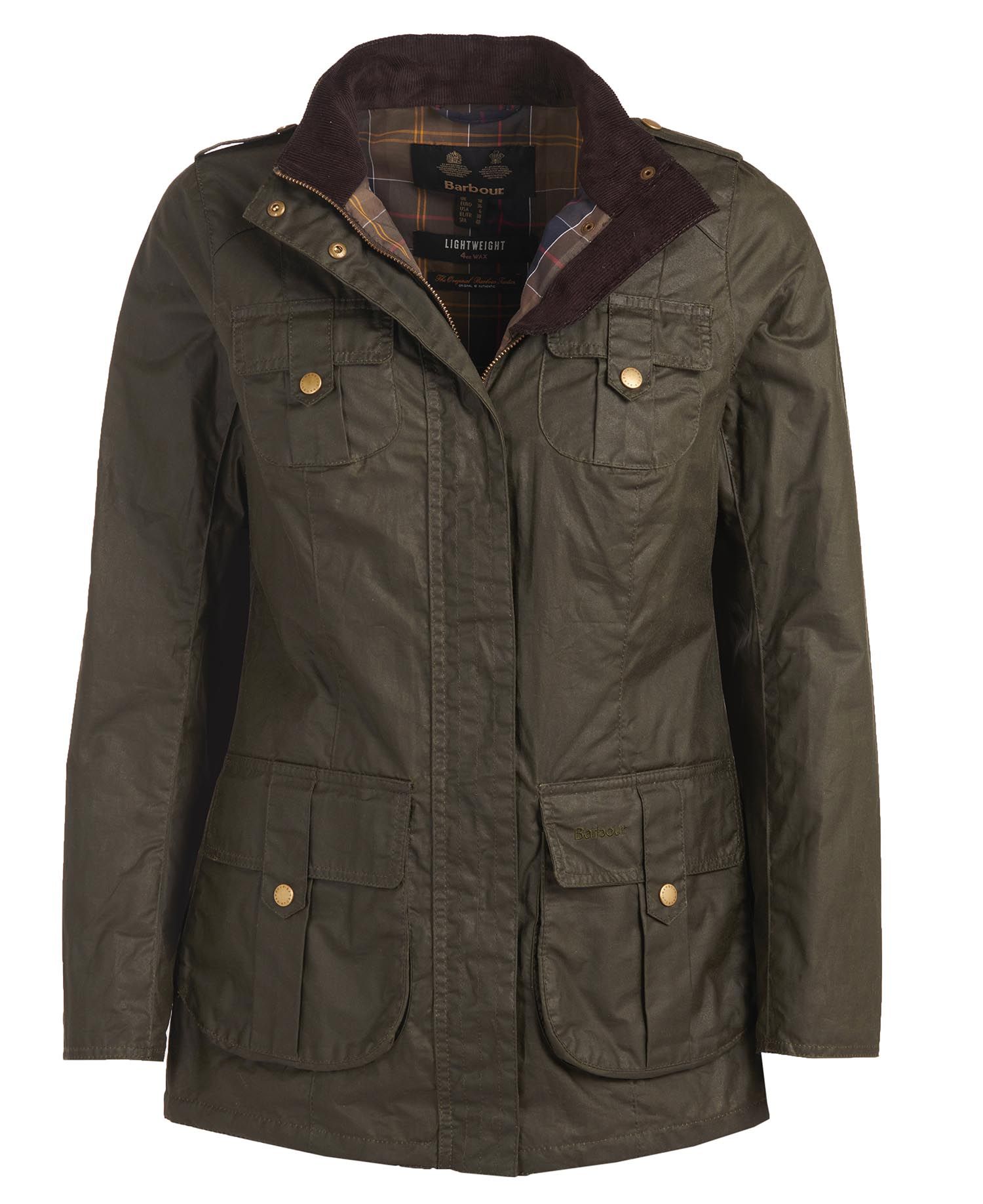 Barbour Lightweight Defence Waxed Cotton Jacket in Olive | Barbour