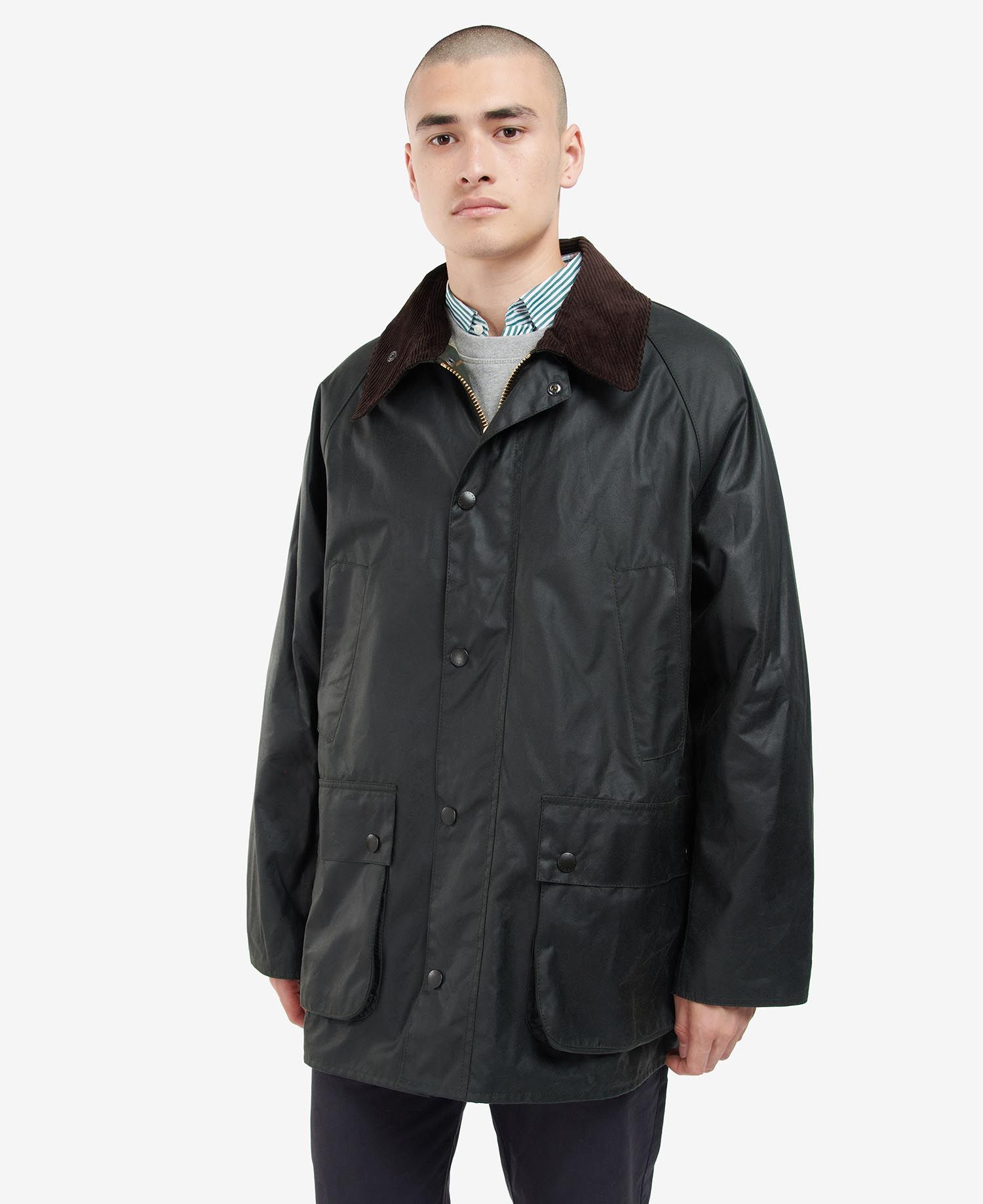 Shop the Barbour OS Bedale Wax Jacket in Green today. | Barbour