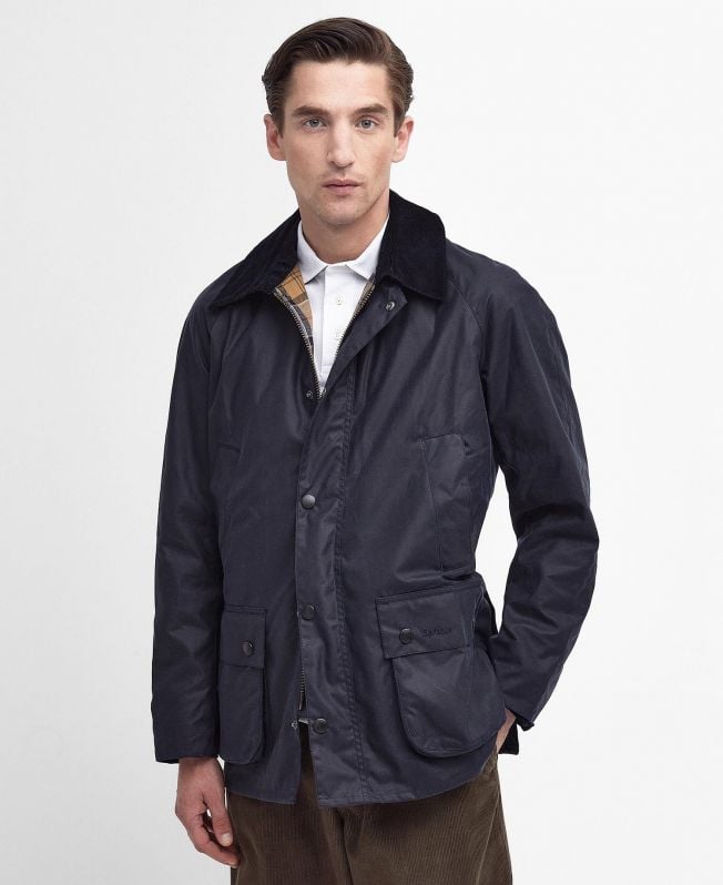 Barbour Ashby Wax Jacket in Navy | Barbour